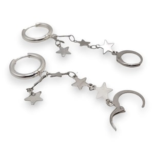 Silver star earrings, earrings for Loop earplugs, sensory earrings, earplug earrings, ADHD autism accessory, festival gig anti loss jewelry