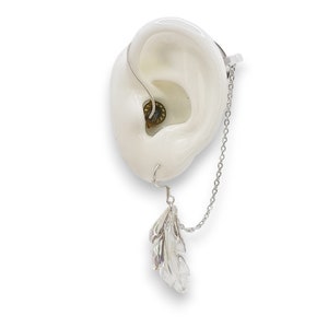 Boucles d'oreilles pour prothèses auditives en plumes nacrées, chaîne de sécurité pour la prévention des pertes d'appareils d'écoute, bijoux pour prothèses auditives, breloque accessoire pour prothèses auditives
