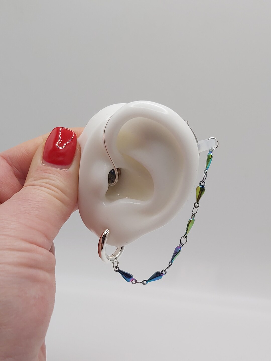 Raindrop Chain Hearing Aid, Listening Device Earrings for Retention