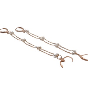 Rose gold pearl earrings for Loop earplugs, sensory earrings, earplug earrings, ADHD autism accessory, festival  gig anti loss jewelry, gift