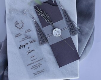 Elegant Silver Floral Wedding Invitation with Seal | Beauty and Romance. | Engagement, Henna Night, Save The Date Invitation