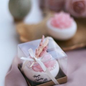 Gift For Guest Pink Succulent Delight: Hand-poured Personalized Candle in Box Perfect Gift For Wedding, Engagement and more image 3