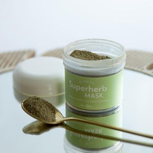 Superherb Mask – Wildcrafted Jamaican Spirulina, Turmeric, Moringa Clay for Face & Underarm Detox