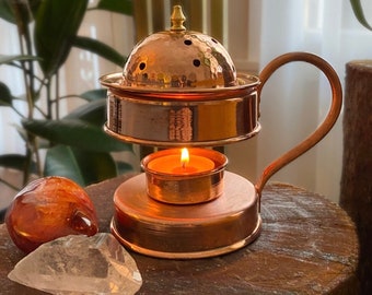Shiny Copper Censer/ handmade incense burner - Handcrafted - 100% Copper