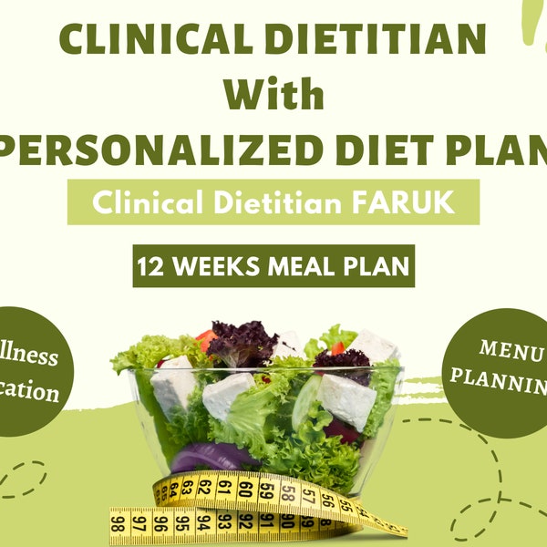 12 Weeks Meal Plan! Online Nutritional Consultant! - An Online Nutrition and Personalized Diet List and Menu Plan with a Clinical Dietitian