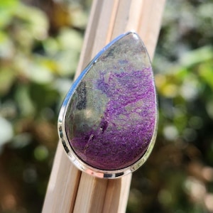 Pear Stichtite Ring | Forgiveness Ring | Sterling Silver Ring | Handmade Jewelry | Natural Stichtite Ring | Pear Stone | Boho Ring| Mom Gift