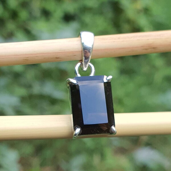 Rectangle cut Smokey Quartz Pendant | Smoky Quartz Jewelry | Smokey Topaz Pendant | 925 Sterling Silver | Birthstone Jewelry | Gift for Him