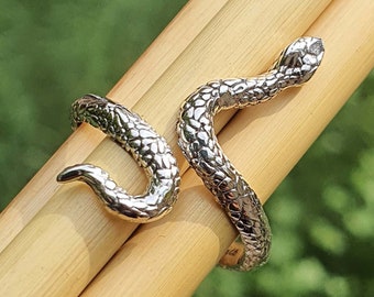 Sterling Silver Snake Ring for Men Women | Serpent Ring | Animal Lover Gift | Oxidised Silver Ring | Mens Snake Ring | Gift for Her Jewelry