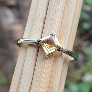 Square Citrine Ring for Men | Square Cut Mens Ring | Golden Citrine Ring | Handmade Gift | Womens Ring | Gift for Him | November Birthstone