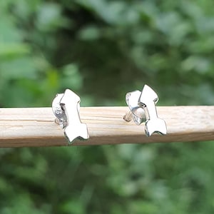 Tiny Minimalist Arrow Stud Earrings by Femmes Bijoux | Mini Archer Earring | Handmade Arrow Earrings | 925 Sterling Silver | Gift for Her