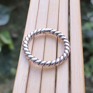 Sterling Silver Twist Ring* Twisted Rope Ring* 925 Sterling Silver* Wedding Band* Twisted Band* Dainty Stacking Ring*Minimalist*Gift for Her