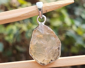Raw Citrine Pendant | 925 Silver Pendant | Raw Stone Pendant | Men Citrine Jewelry | Handmade Jewelry | November Birthstone| Gift for Mother