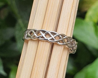 Celtic Band Ring | Solid Sterling Silver Celtic Ring | Braid Silver Ring | Knot Ring | Knot Silver Ring | Cute Stacking Ring | Gift for Her