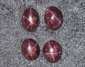 Oval Star Garnet Cabochon | Loose Gemstone Wholesale Jewelry Lot | Semi Precious Gemstone | Star Garnet Gemstone | Pendant, Ring Making Gift