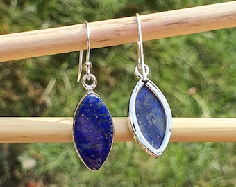 Eleganta hängande örhängen i 925 sterlingsilver med lapis lazuli för kvinnor | Handgjorda smycken | Örhängen i lapis lazuli | Jubileumspresent till mamma
