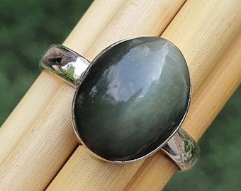 Katzen Auge Ring | Chrysoberyll Ring | Natürlicher Katzenauge Chrysoberyll Ring | Katzenauge Ring | Evil Eye Schutz Schmuck | Heilender Kristall