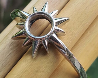 Bright Sun Silver Ring, Silver Sun Ring, Stackable Ring, Minimalist, Dainty Sun Ring, Sterling Silver, Bright Sun Jewelry, Beach Jewelry