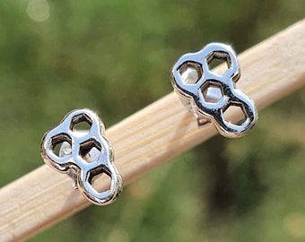 Minimalist Honeycomb Earrings Stud | 925 Silver Earrings | Hive Stud Earrings | Honeycomb Stud Earring | Minimalist Jewelry | Christmas Gift
