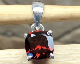 Natural Pyrope Garnet 925 Sterling Silver Pendant | Cushion Cut Garnet Pendant | Handmade Jewelry | Mens Garnet Jewelry | Gift for Him\Her