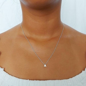 925 Sterling Silver Triangle Necklace Choker Minimalist Geometric Shape Dainty Simple Everyday Jewellery Karma Yoga Style Triangle Etsy