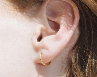 Mini Hoop Earrings for Men | Unisex Hoop Earrings | Minimalist Jewelry | Minimalist Earrings | Handmade Jewelry | Christmas Gift for Her Mom