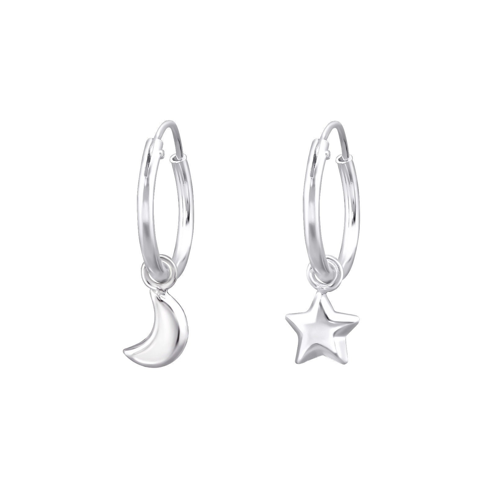 Moon and Star Earrings – Blue Illusion