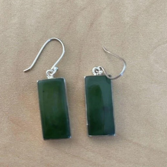 Genuine Aventurine Dangle Drop Earrings for Women | 925 Silver Earrings| Green Aventurine Jewelry | Rectangle Gemstone| Gift for Her Jewelry