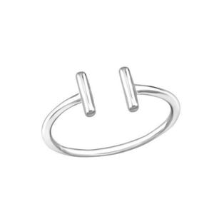 Adjustable Double T Ring | Simple Silver Ring | Beach Jewelry | Gift for Daughter | Beach Ring | Handmade Ring| Minimalist Jewelry| Mom Gift