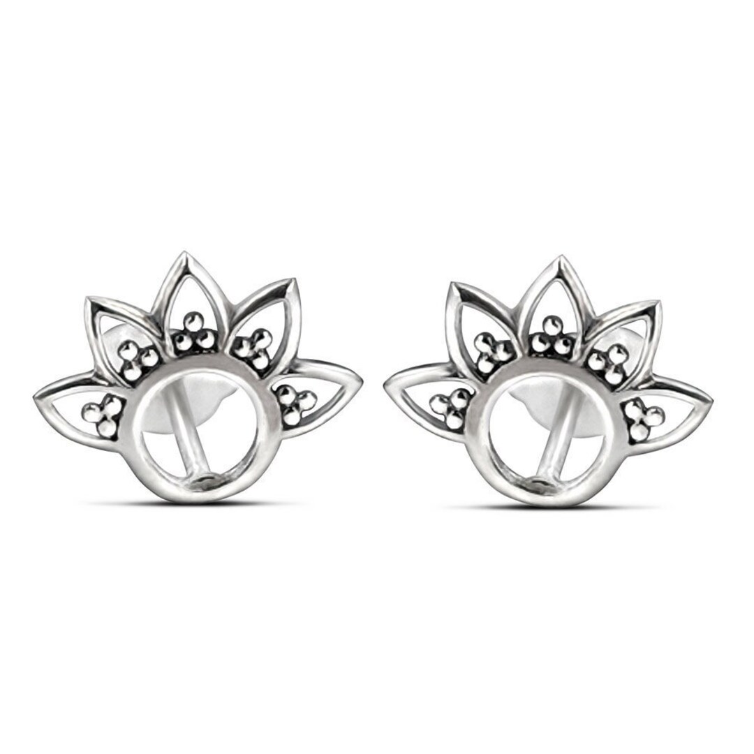 Mandala Stud Earrings Boho Stud Earrings for Women Sterling Etsy
