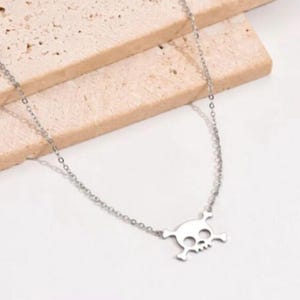 Halloween Skull Necklace 925 Sterling Silver Gothic Punk Sister Gift Skeleton Necklace Skull Jewelry Halloween Jewelry Boyfriend Gift Ideas