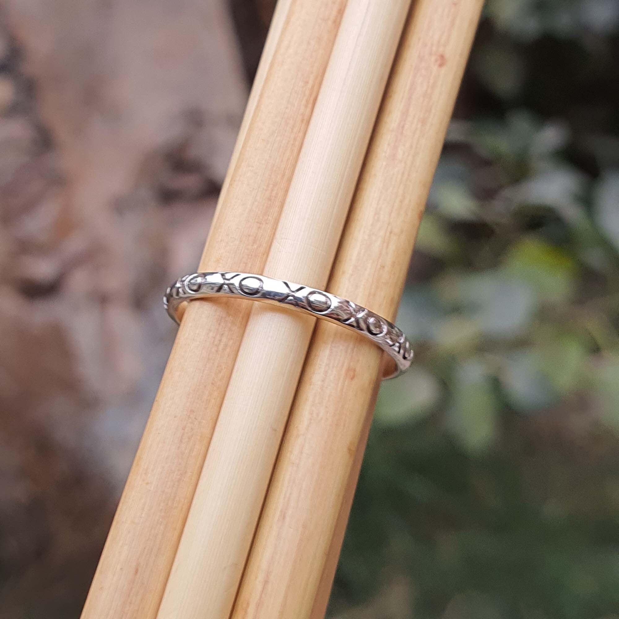 XOXO Ring 925 Sterling Silver XO Ring Hugs and Kisses Engraved Ring Men Proposal Ring Minimalist XOXO Ring Dainty Stack Ring
