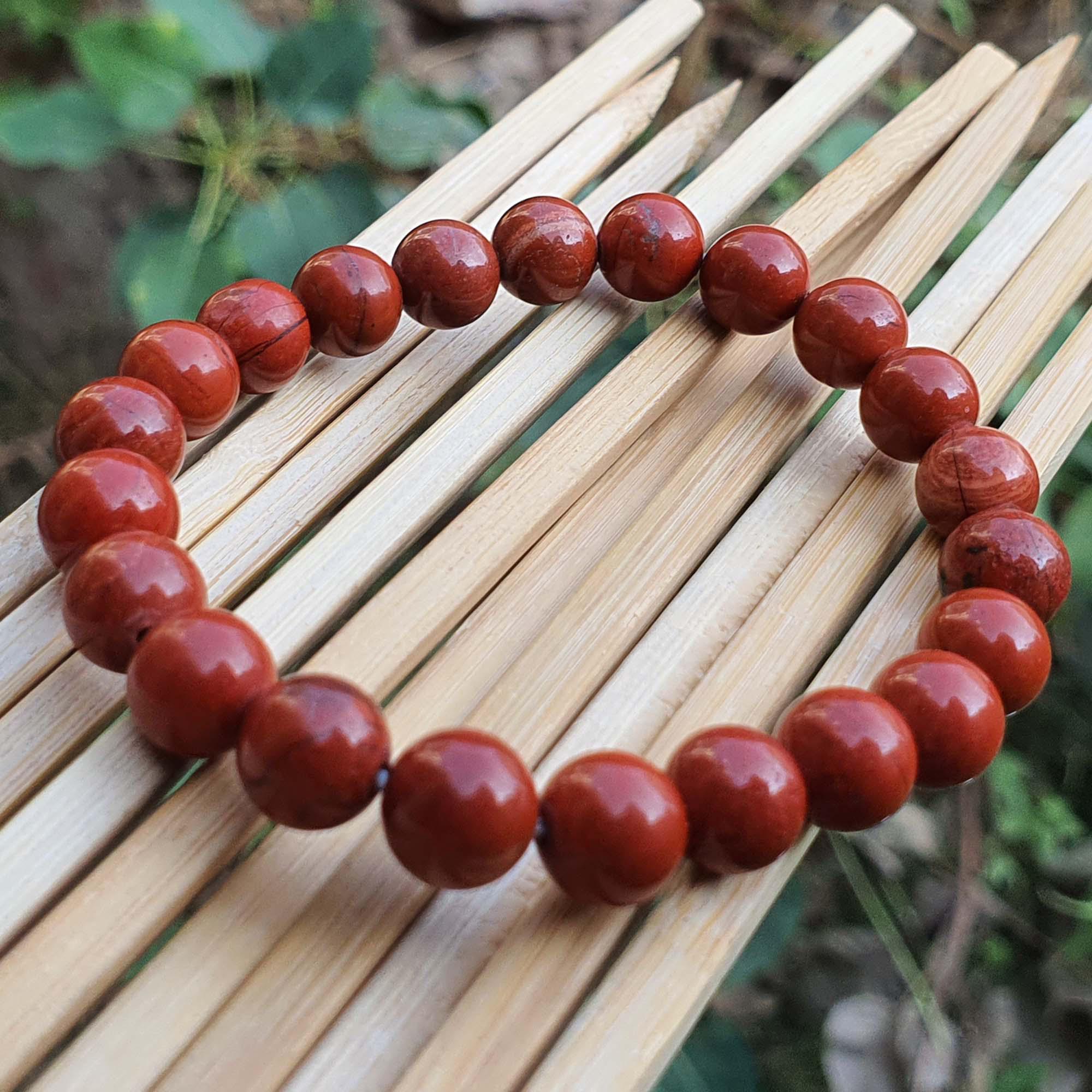 Red Jasper BEADED Bracelet Root Chakra Healing, Reiki Healing