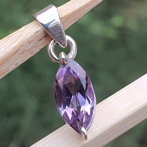 Marquise Amethyst Pendant Jewelry Handmade Pendant 925 Sterling Silver Purple Amethyst Jewelry February Birthstone Gift for Him imagem 4