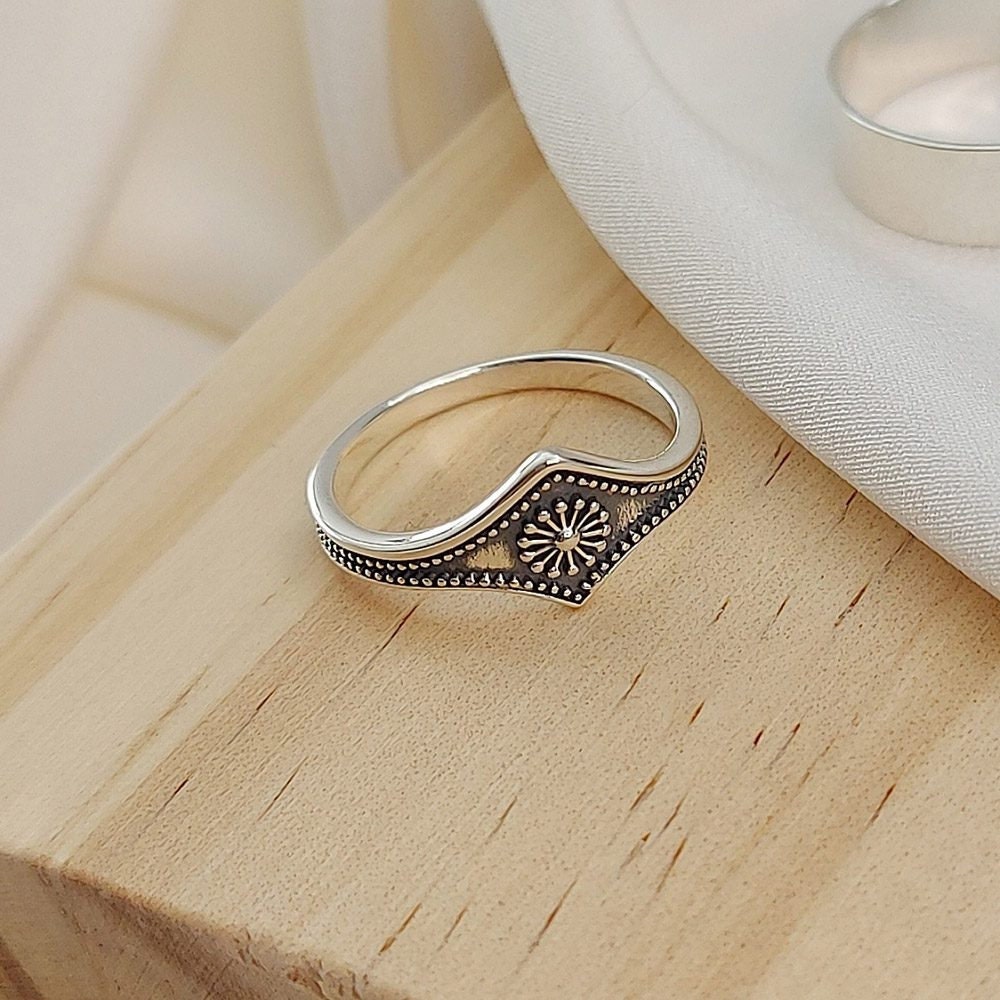 Oxidized Silver Imperial Ring, Star Wars Empire Imperial logo, Stackable Dainty Boho Ring, Gift for Her Jewelry, Everyday Rings, Mom Gifts