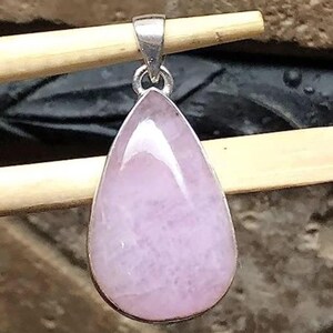 Pendentif rectangulaire en kunzite pour homme | Pendentif pierre gemme rose | Bijoux en kunzite rose | Pendentif en forme de larme | Cadeau fait main | Argent sterling 925 Style 2