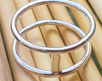 Double Ring 925 Sterling Silver Band for Men Women, Handmade Wedding Gift for Her, Simple Dainty Double Ring Jewelry, Stackable Rings