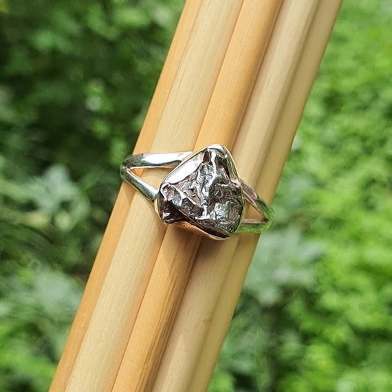 Raw Meteorite Ring | Astronomy Ring | Campo Del Cielo | Outer Space | Handmade Jewelry | Meteorite Jewelry | Raw Metal Ring | Gift for Her