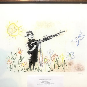 Banksy “Crayon Boy” lithography art-print signed & numbered 92/150 w- certificate of authenticity