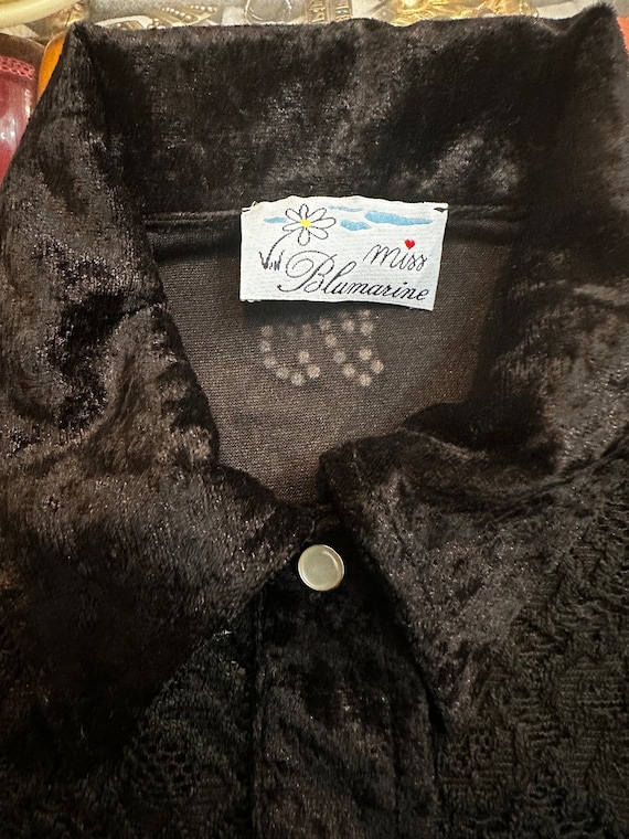 Miss Blumarine 90s black laces blouse w velvet de… - image 10
