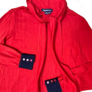 Aquascutum of London light wool cloth blouse with wrap collar, great piece