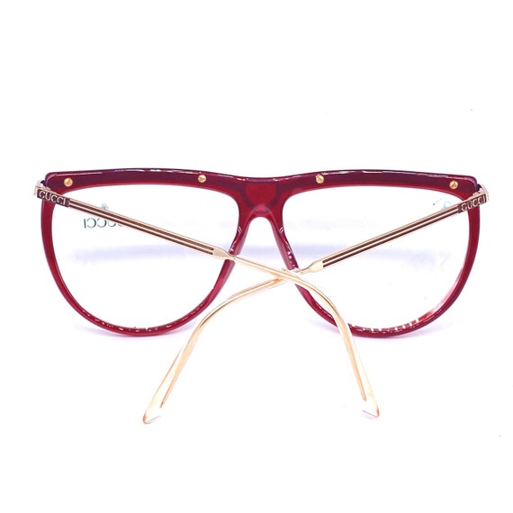 Gucci 2303 burgundy & carved gold ladies eyeglass… - image 5