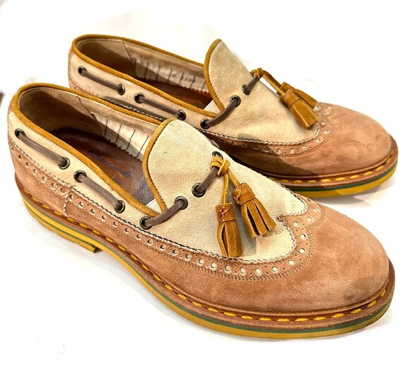 Barracuda Wing Tip Suede Brogues, Bicolor Brown Tones  display picture 1