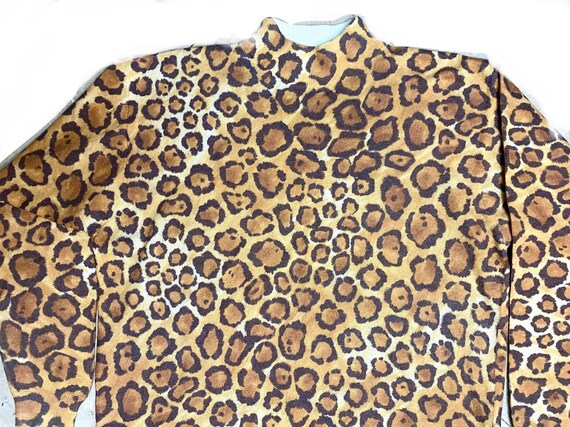 Leopard / Animalier knit turtleneck jumper slim f… - image 3