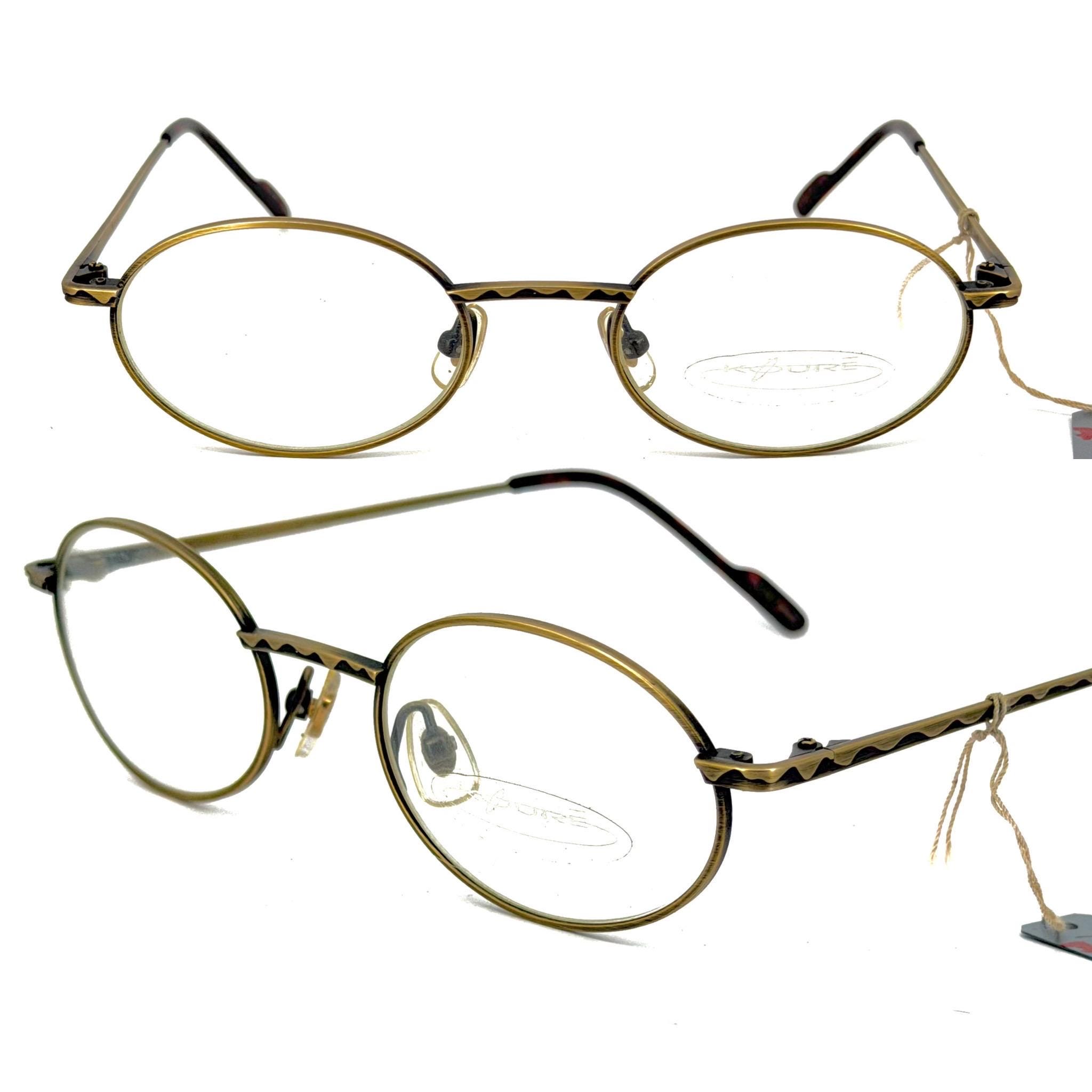 Kouré Japan Titanium Oval Glasses Frames, Antique Brass Wavy  display picture 2
