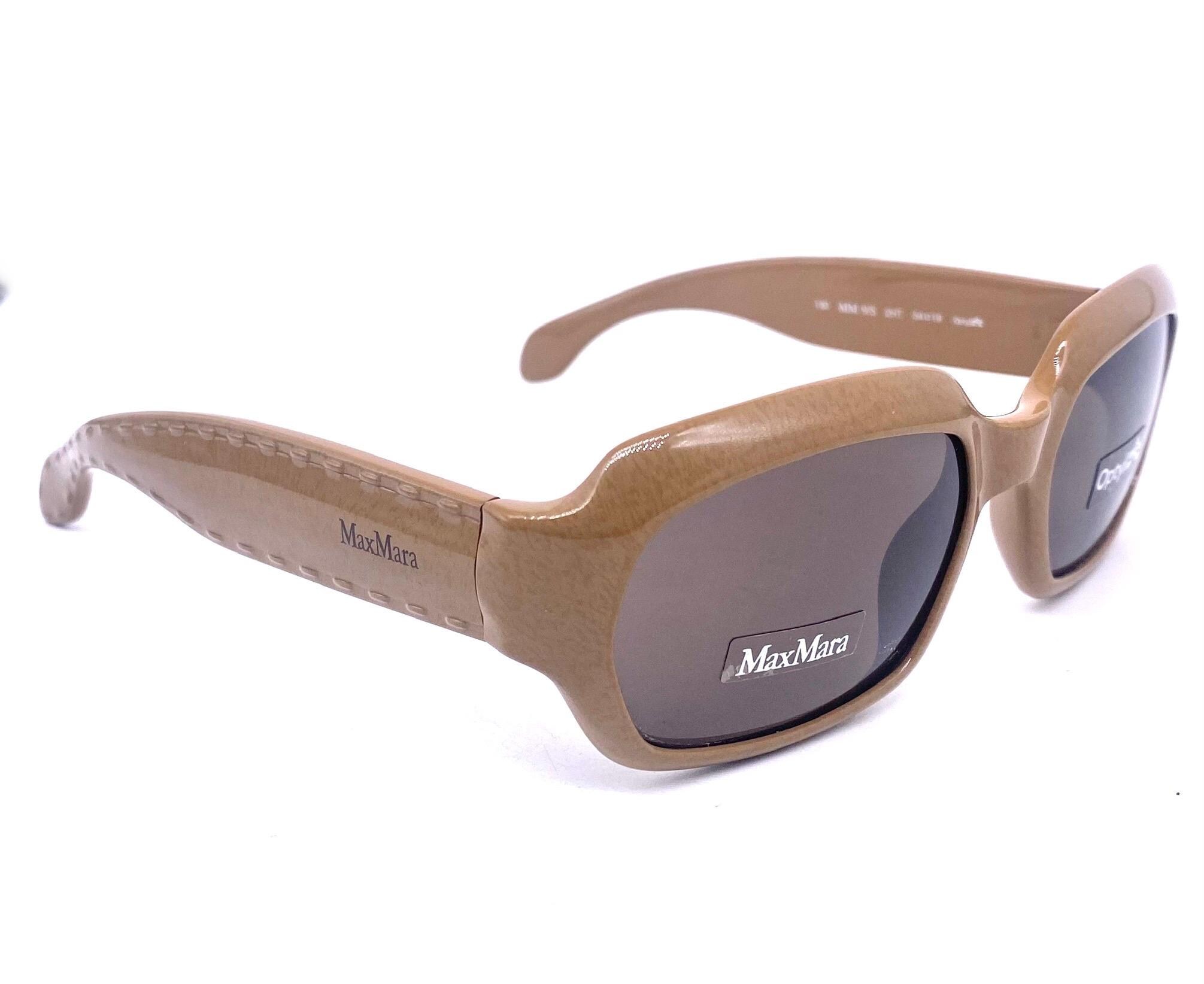 Maxmara Fancy Beige Thick Square Optyl Sunglasses, Temples W