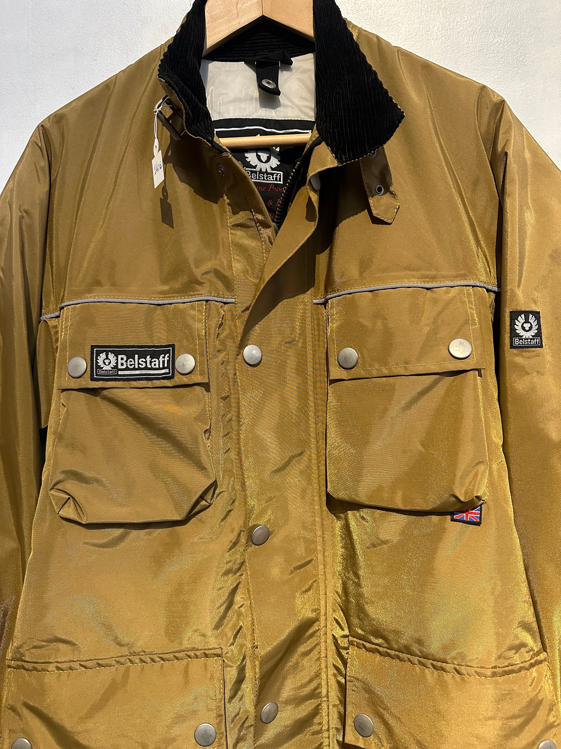 Belstaff 90s Golden British Nylon Biker Jacket W Quilted Lining