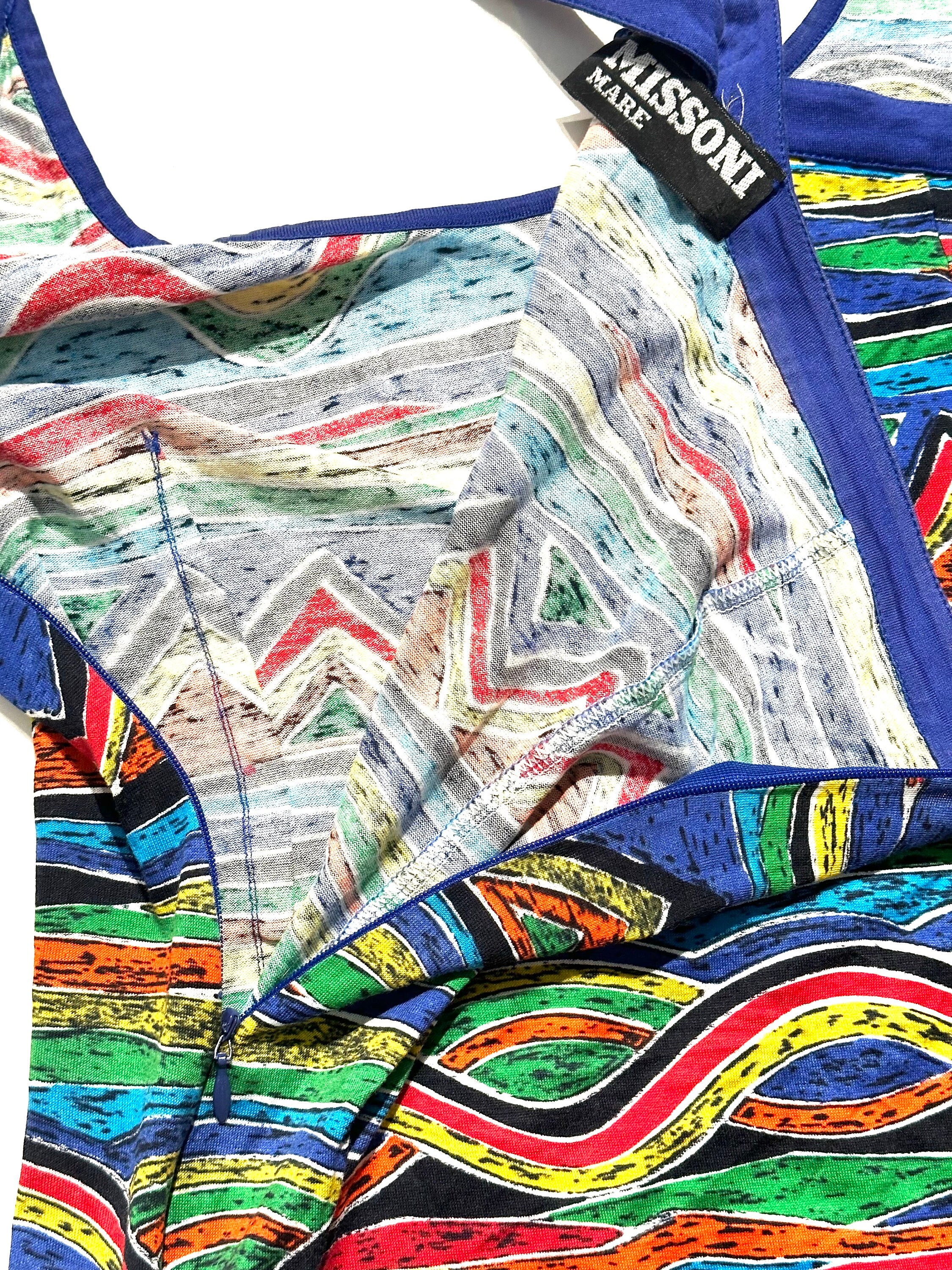 Missoni Mare Iconic Colorful Abstract Print Cross Straps Tanktop
