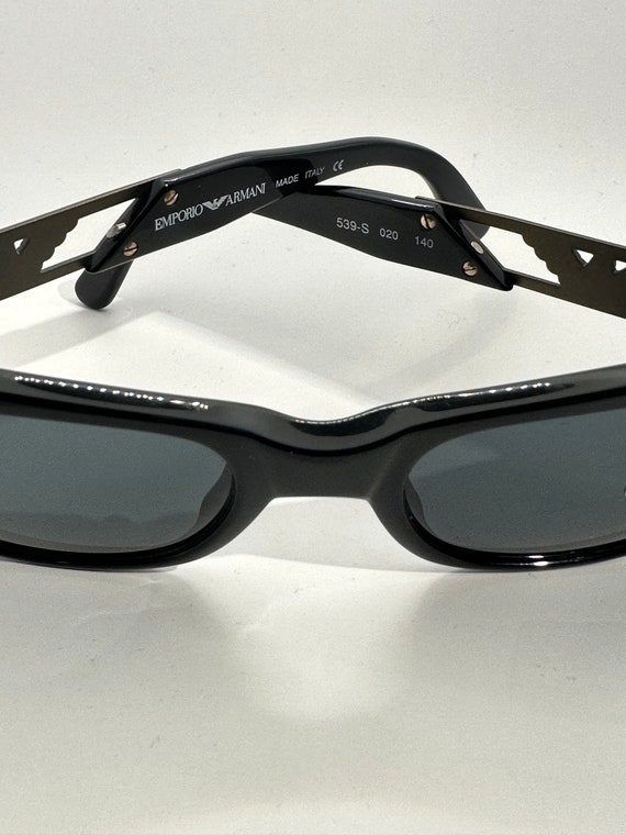 Emporio Armani 539 S Black Square Sunglasses With Eagle Logo  display picture 3