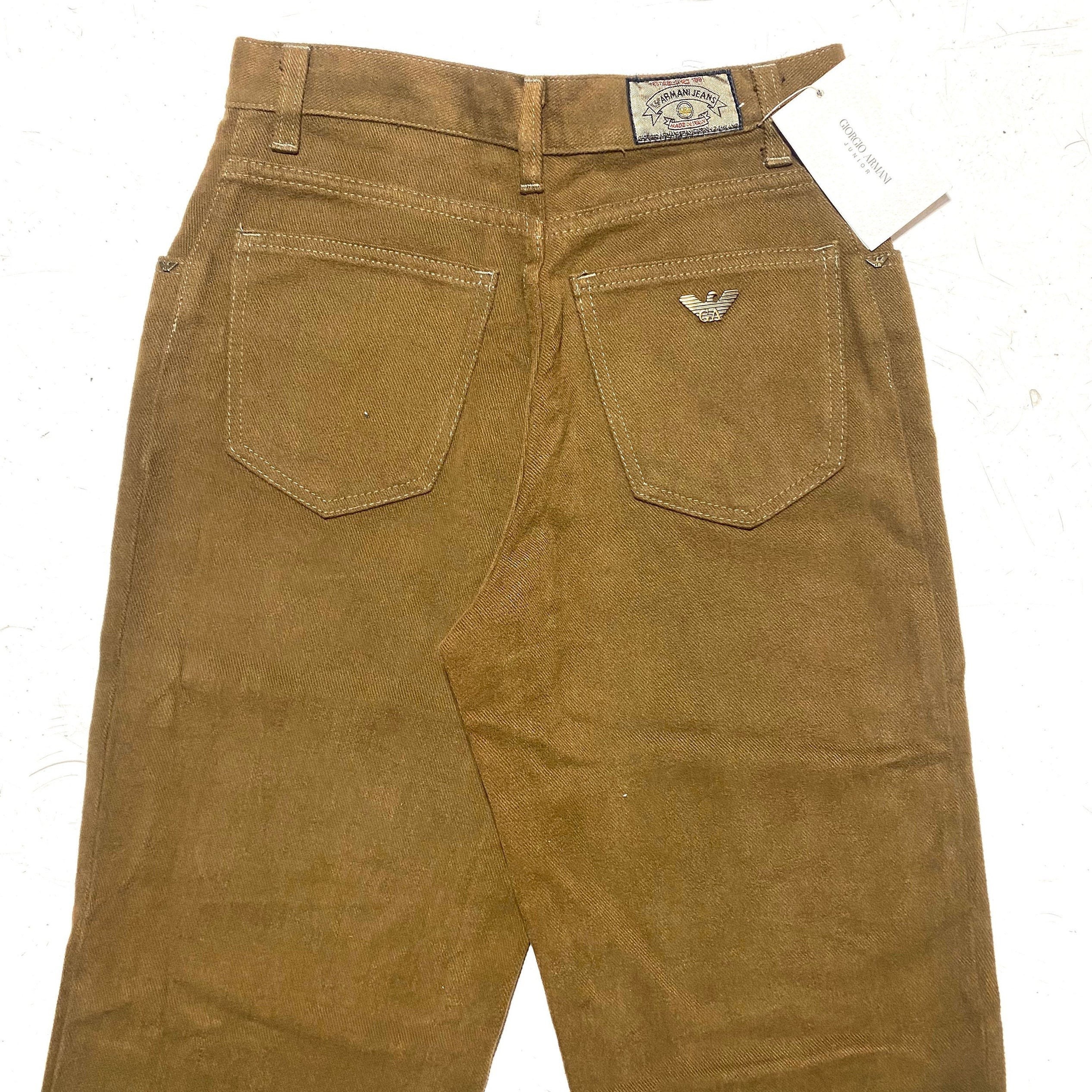 Armani Junior Vintage Beige / Brown Velvet Pants Made in Armani Junior Vintage Beige / Brown Velvet Pants Made in