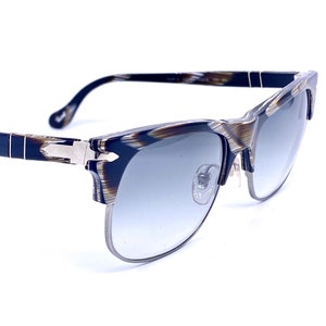 Persol occhiali da sole clubmaster quadrati in corno di bufalo retrò più cool, realizzati a mano in Italia